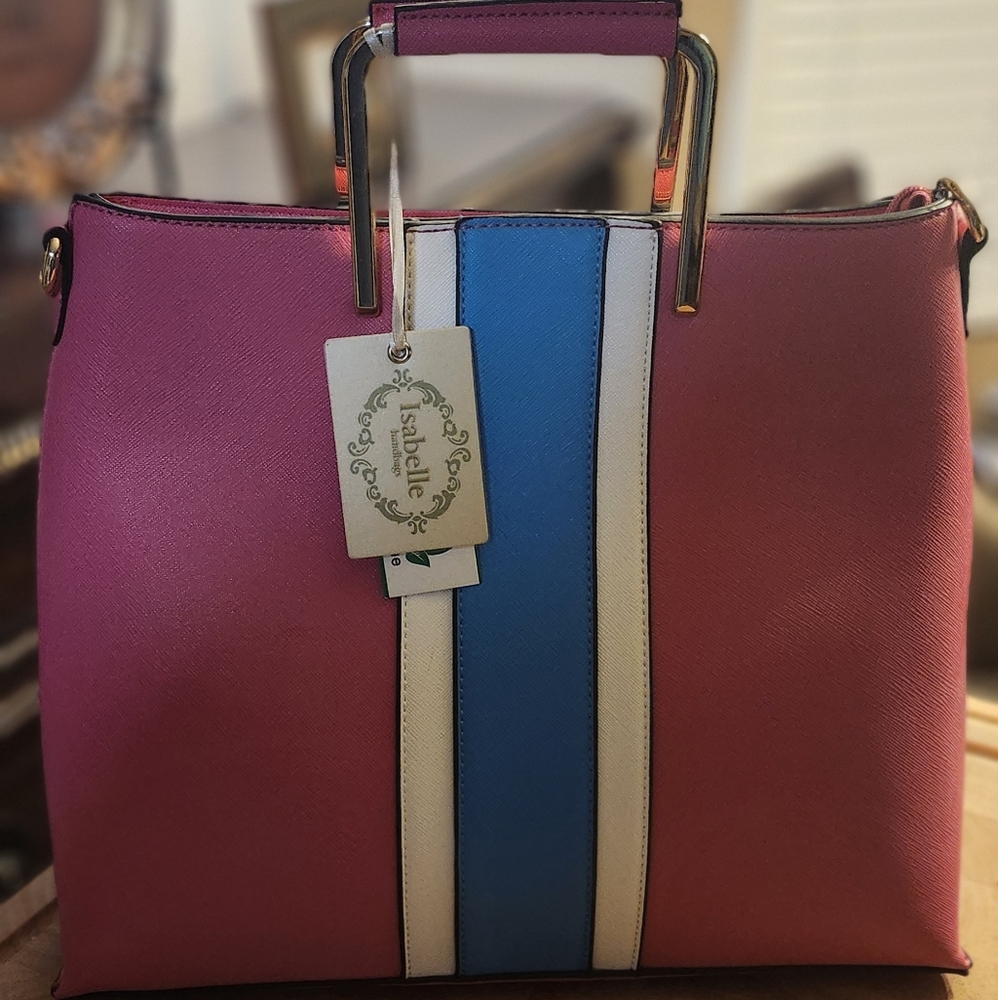 Elle Pink and Blue Tote Bag